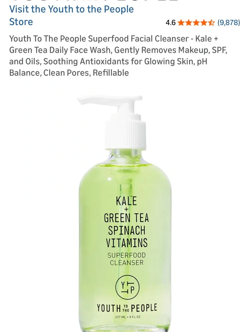 Youth To The People Superfood Skin Drip™ Smooth + Glow Serum 1oz & Cleanser 2oz